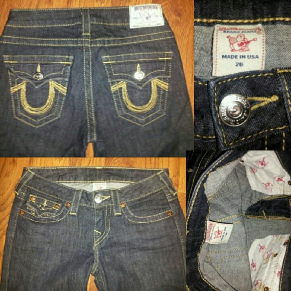 Gold Ball & Chain Horseshoe Embellished Dark wash - Picture 3 of 3